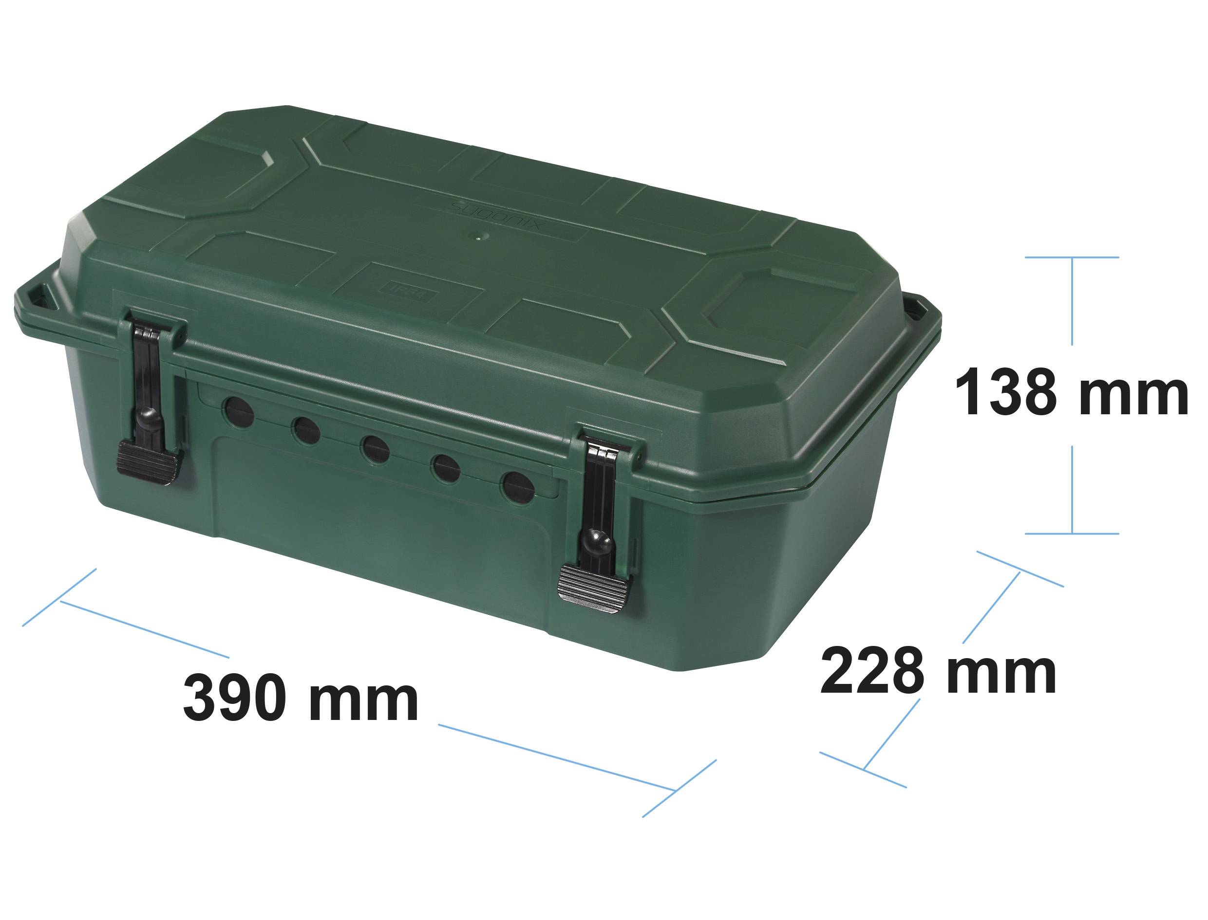 Sygonix SY-5598168 Verteilerbox 4fach Standard-Grün (seidenmatt), Schwarz erhöhter Berührungsschutz, mit 4-Fach Steckdosenleiste
