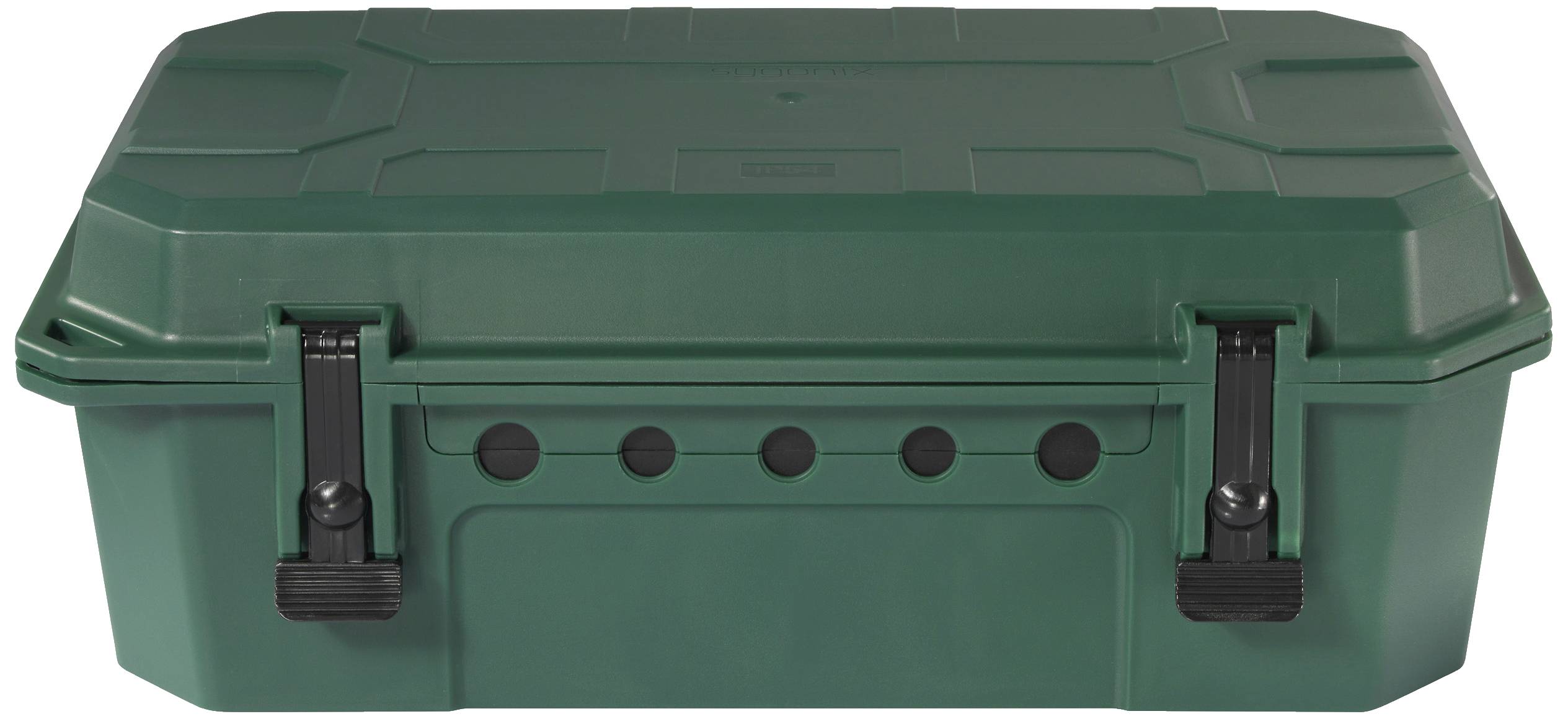 Sygonix SY-5598168 Verteilerbox 4fach Standard-Grün (seidenmatt), Schwarz erhöhter Berührungsschutz, mit 4-Fach Steckdosenleiste