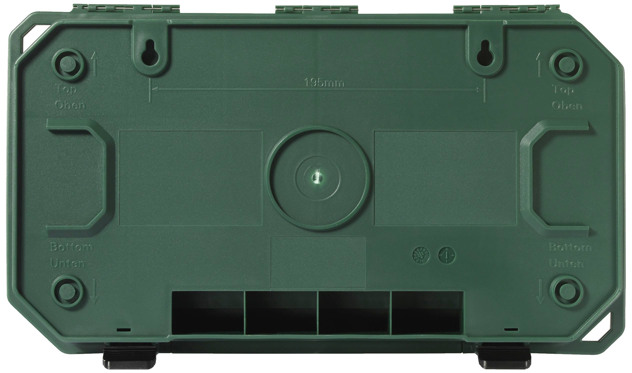 Sygonix SY-5598168 Verteilerbox 4fach Standard-Grün (seidenmatt), Schwarz erhöhter Berührungsschutz, mit 4-Fach Steckdosenleiste