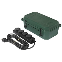 Sygonix SY-5598168 Verteilerbox 4fach Standard-Grün (seidenmatt), Schwarz erhöhter Berührungsschutz, mit 4-Fach Steckdosenleiste Sygonix SY-5598168 Verteilerbox 4fach Standard-Grün (seidenmatt), Schwarz erhöhter Berührungsschutz, mit 4-Fach Steckdosenleiste