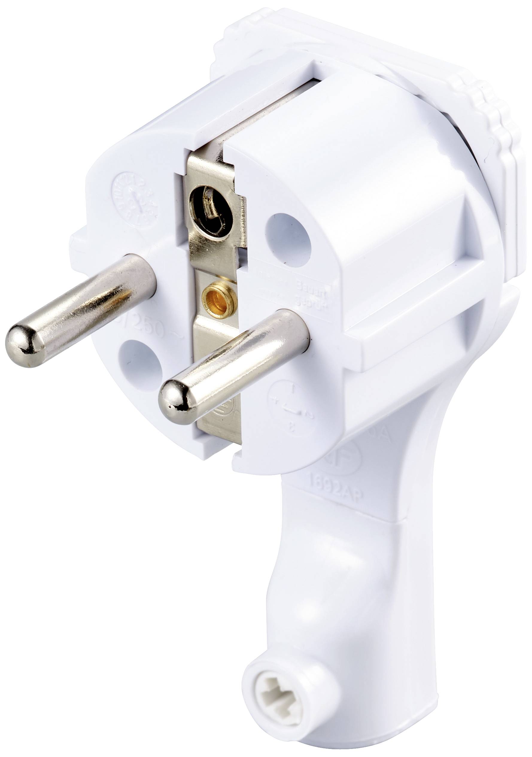 Sygonix SY-5598172 Schutzkontakt-Flachstecker Kunststoff 250 V/AC Weiß