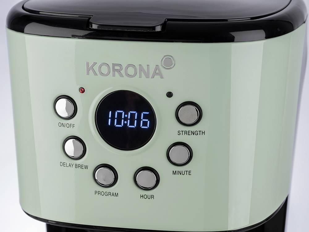 Korona 10665 Kaffeemaschine Mint Fassungsvermögen Tassen=12 Display, Timerfunktion