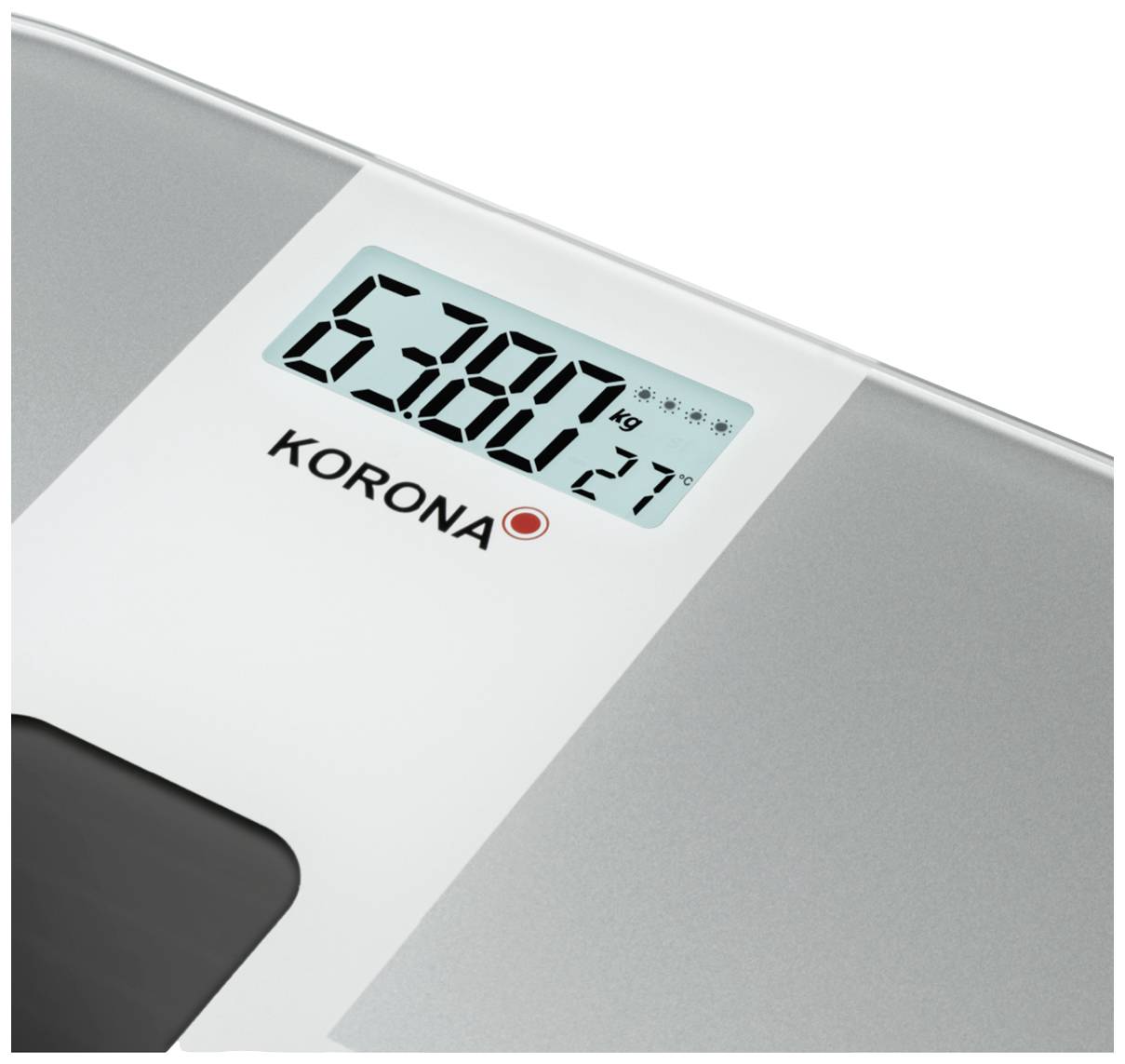 Korona Alina Personenwaage digital Wägebereich (max.)=180kg Silber, Weiß Mit Solarzellen