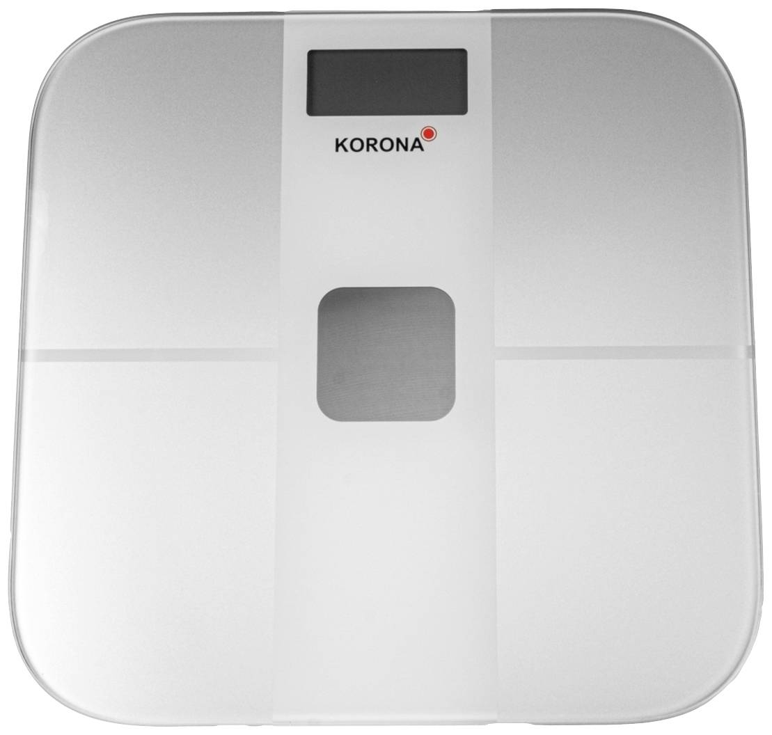 Korona Alina Personenwaage digital Wägebereich (max.)=180kg Silber, Weiß Mit Solarzellen