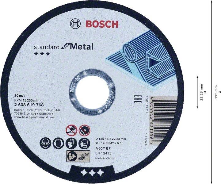 Bosch Accessories standard for Metal 2608619767 Trennscheibe gerade 115 mm 1 St. Metall