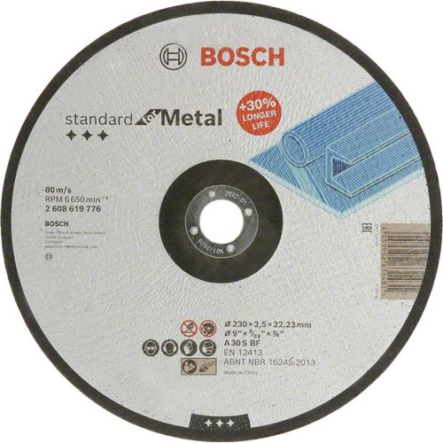 Bosch Accessories Standard for Metal 2608619776 Trennscheibe gekröpft 230 mm Metall