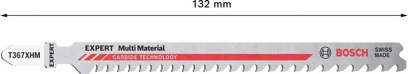 Sägeblatt von Bosch, 132 mm lang, für Multimaterial mit EXPERT-Kennzeichnung.