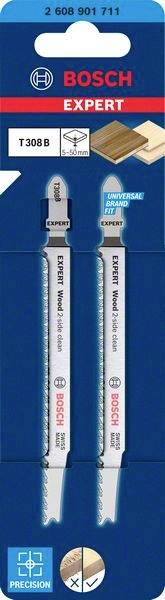 Bosch Accessories 2608901711 EXPERT ‘WOOD 2-SIDE CLEAN’ T308 B BLÄTTER 2St.