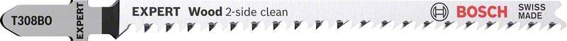 Säbelsägeblatt mit Aufschrift 'BOSCH EXPERT Wood 2-side clean'. Geeignet für Holz. Swiss Made.