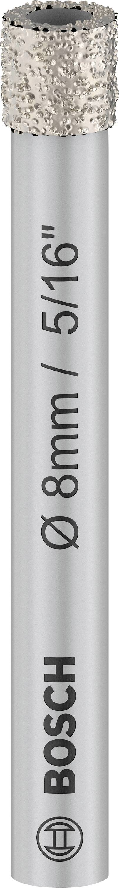 'Bosch' Diamantbohrer für Fliesen, 8 mm, silberne Schaft mit geriffelter Spitze. предназначен для точной и эффективной обработки керамики.