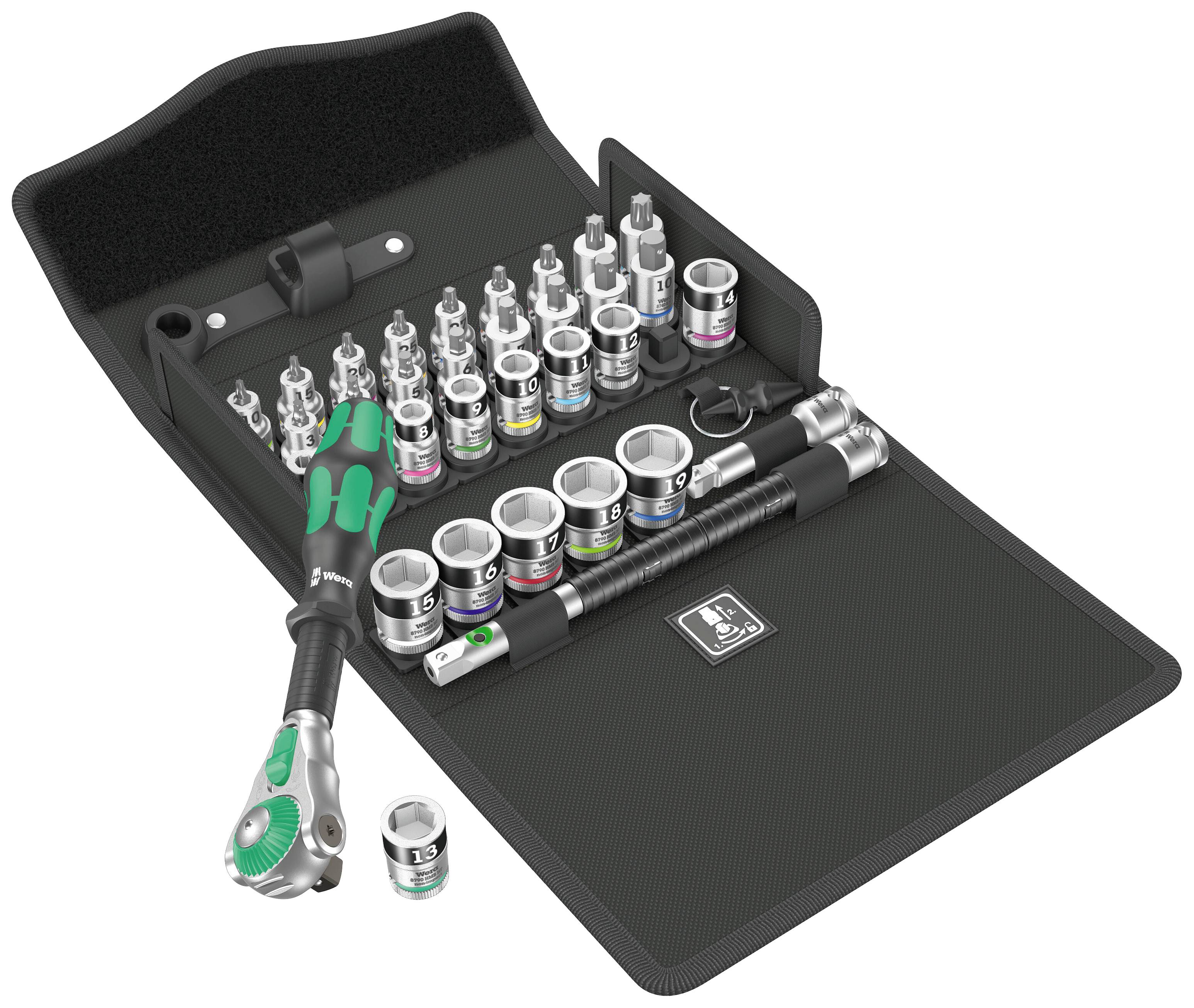 Wera 8100 SB All-in Steckschlüssel-Bit-Einsatz-Set 3/8" 35teilig 05003536001