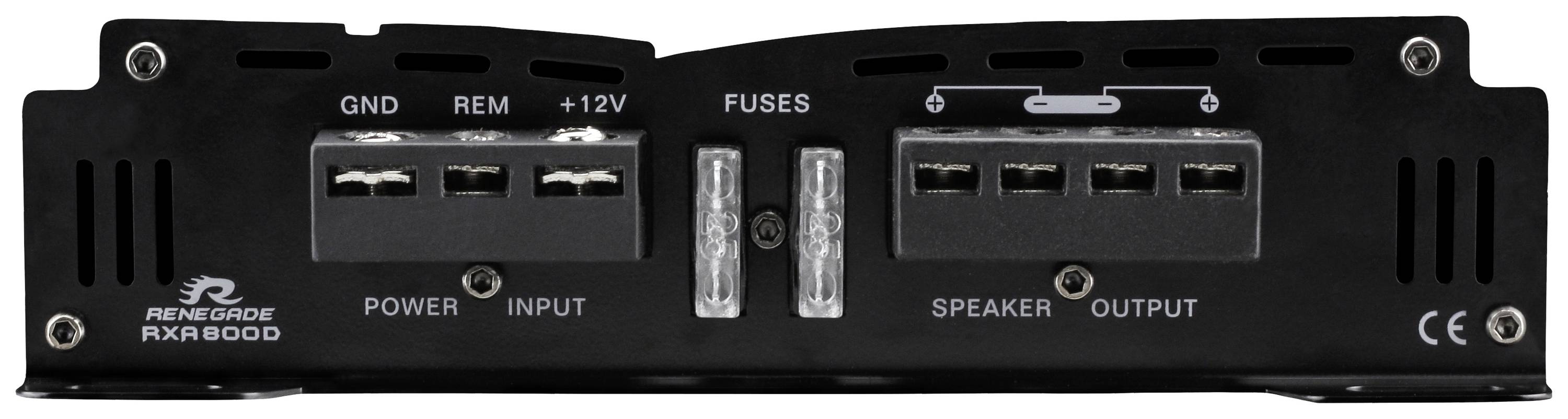 Renegade RXA800 1-Kanal Endstufe 800W Lautstärke-/Bass-/Höhen-Regelung Passend für (Auto-Marke): Universal