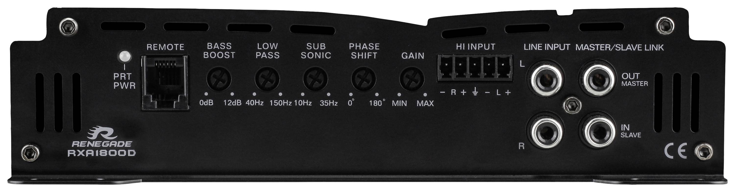 Renegade RXA1800 1-Kanal Endstufe 1800 W Lautstärke-/Bass-/Höhen-Regelung Passend für (Auto-Marke)