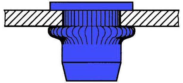 Querschnittsdiagramm eines blauen Automotor-Ölfilters mit gefalteter Papierelement und sichtbarem Dichtungsring an der Oberseite.
