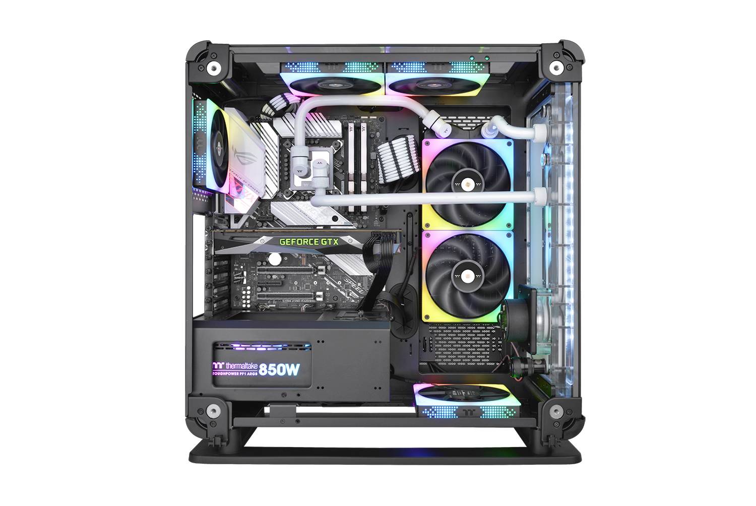 Thermaltake CL-F136-PL14SW-A PC-Gehäuse-Lüfter Transparent, RGB (B x H x T) 140 x 140 x 25 mm inkl. RGB-Beleuchtungssteuerung