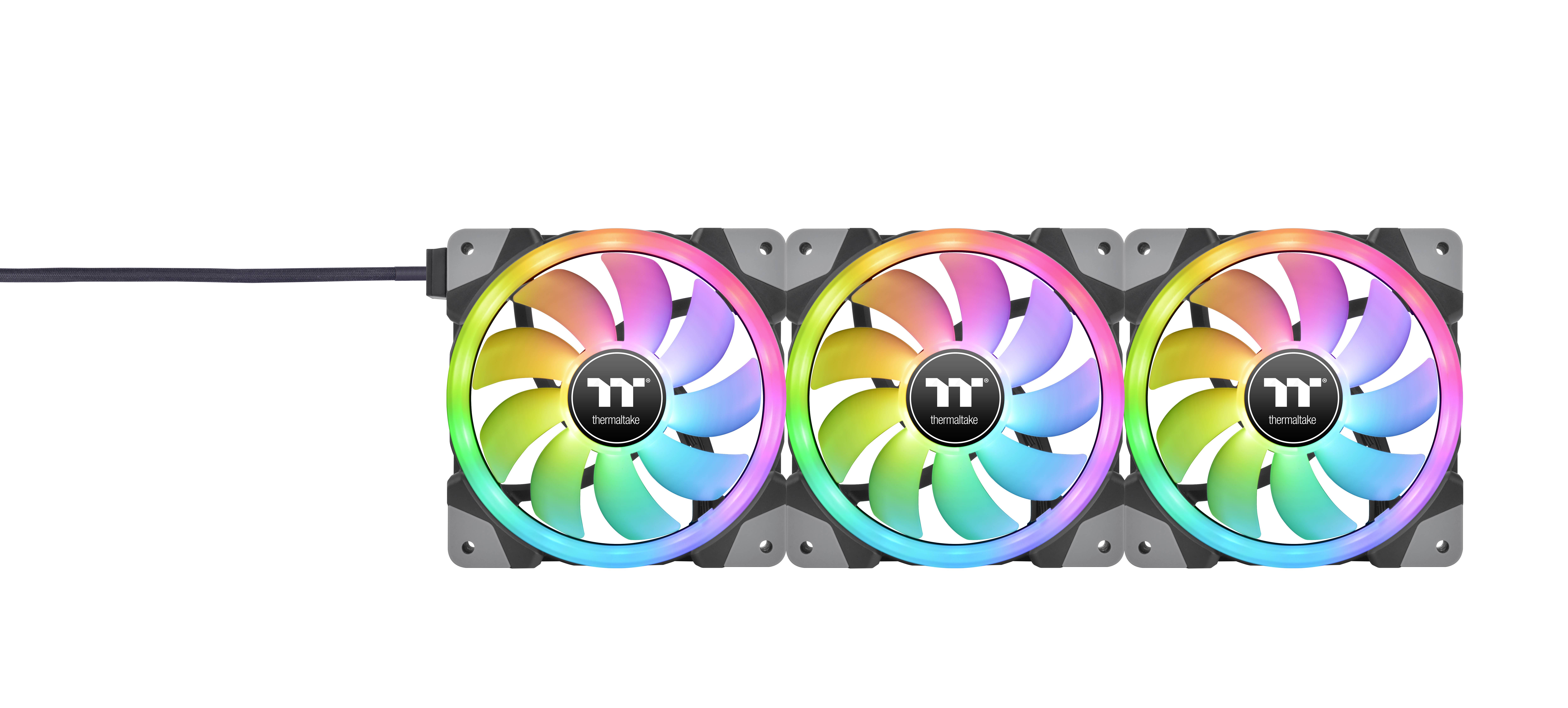 Thermaltake CL-F143-PL12SW-A PC-Gehäuse-Lüfter Schwarz, Transparent, RGB (B x H x T) 120 x 120 x 25mm inkl