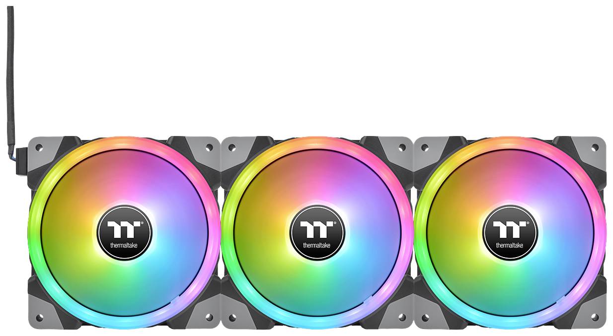 Thermaltake CL-F144-PL14SW-A PC-Gehäuse-Lüfter Schwarz, Transparent, RGB (B x H x T) 140 x 140 x 25 mm inkl. RGB-Beleuchtungssteuerung