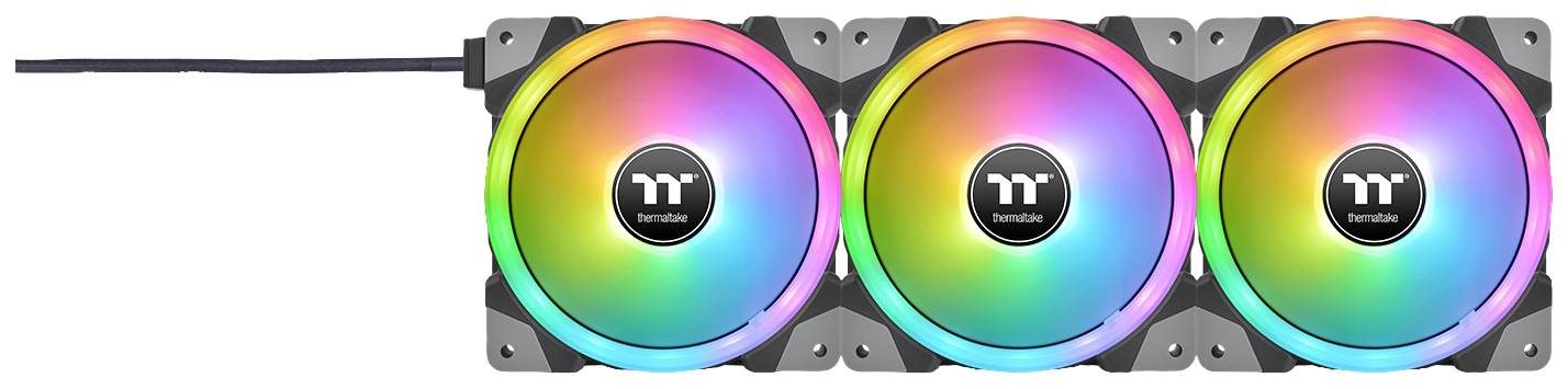 Thermaltake CL-F144-PL14SW-A PC-Gehäuse-Lüfter Schwarz, Transparent, RGB (B x H x T) 140 x 140 x 25 mm inkl. RGB-Beleuchtungssteuerung