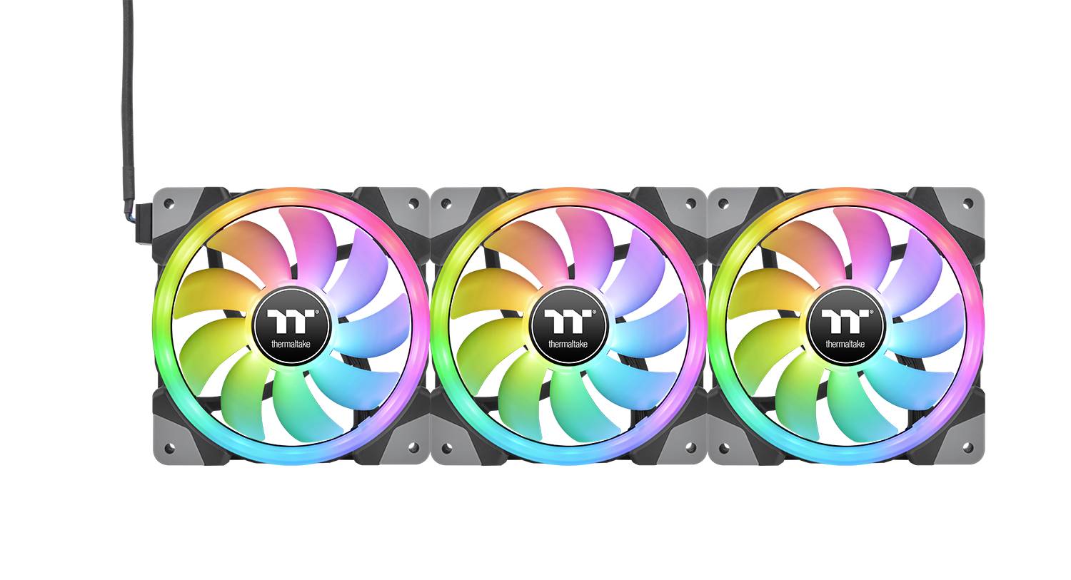 Thermaltake CL-F144-PL14SW-A PC-Gehäuse-Lüfter Schwarz, Transparent, RGB (B x H x T) 140 x 140 x 25 mm inkl. RGB-Beleuchtungssteuerung