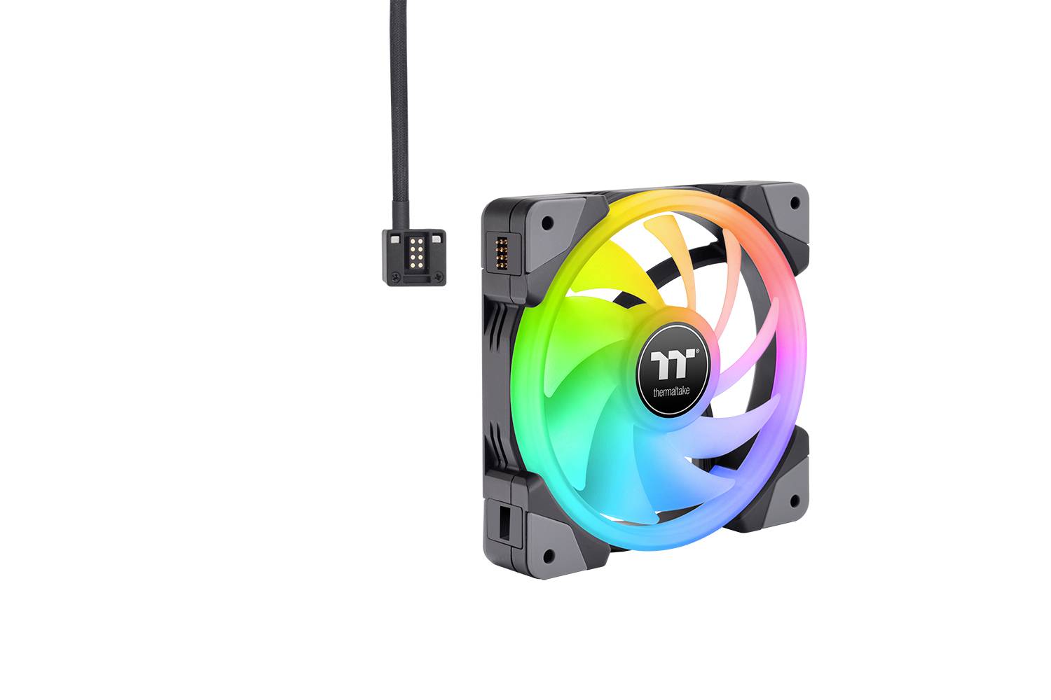Thermaltake CL-F144-PL14SW-A PC-Gehäuse-Lüfter Schwarz, Transparent, RGB (B x H x T) 140 x 140 x 25 mm inkl. RGB-Beleuchtungssteuerung