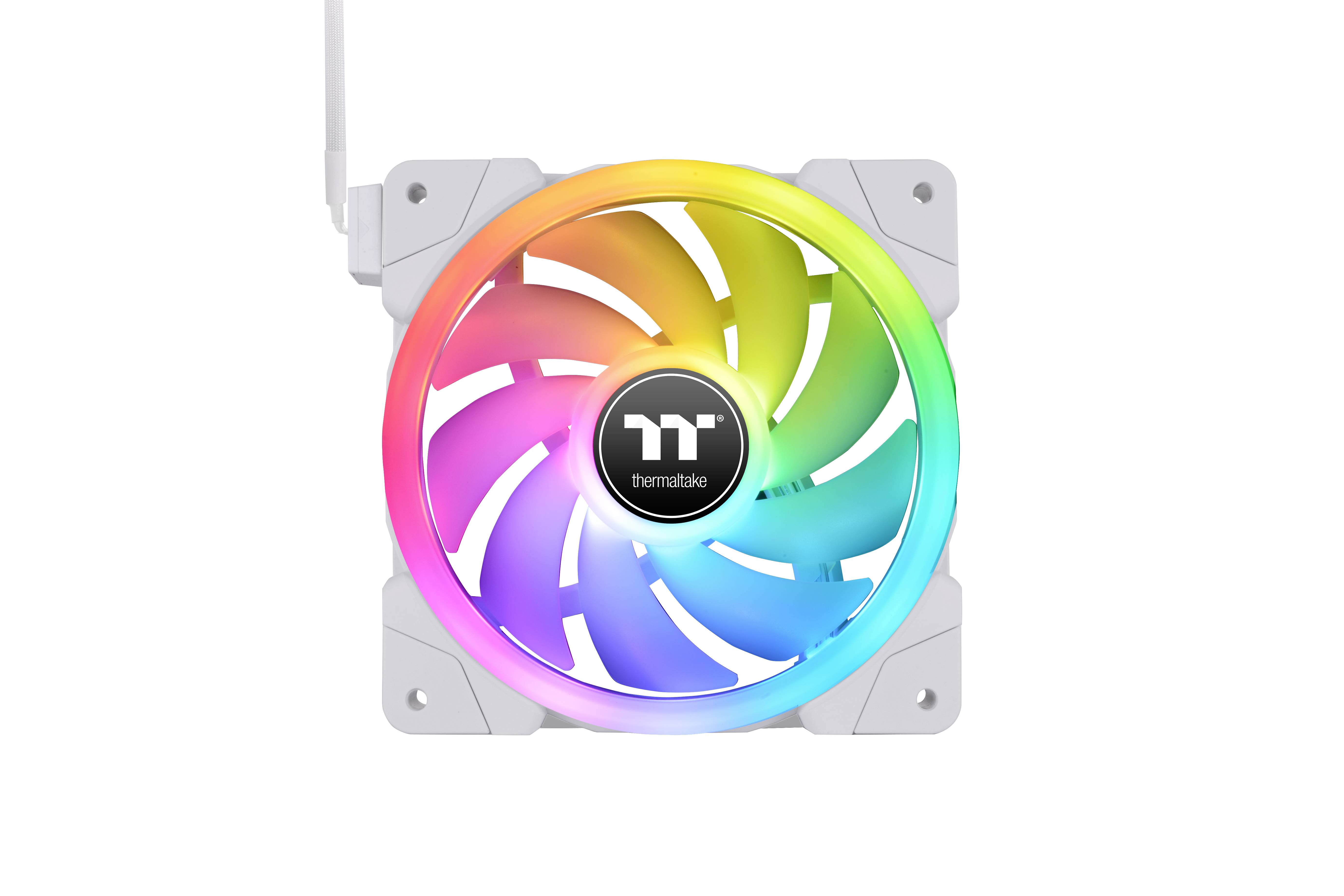 Thermaltake CL-F161-PL12SW-A PC-Gehäuse-Lüfter Weiß, Transparent, RGB (B x H x T) 120 x 120 x 25mm inkl. RGB-Beleuchtungssteuerung