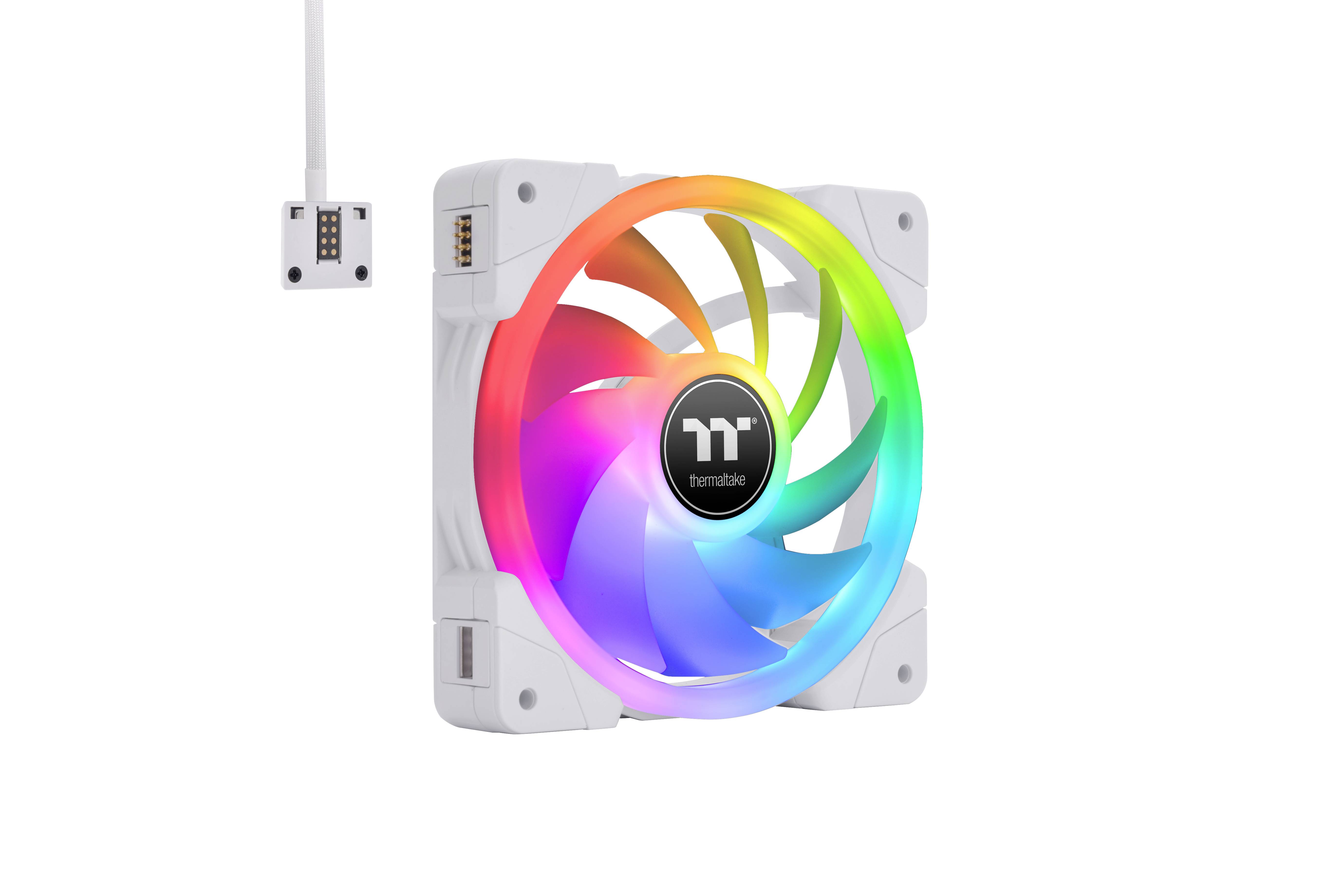Thermaltake CL-F162-PL14SW-A PC-Gehäuse-Lüfter Weiß, Transparent, RGB (B x H x T) 140 x 140 x 25 mm inkl. RGB-Beleuchtungssteuerung