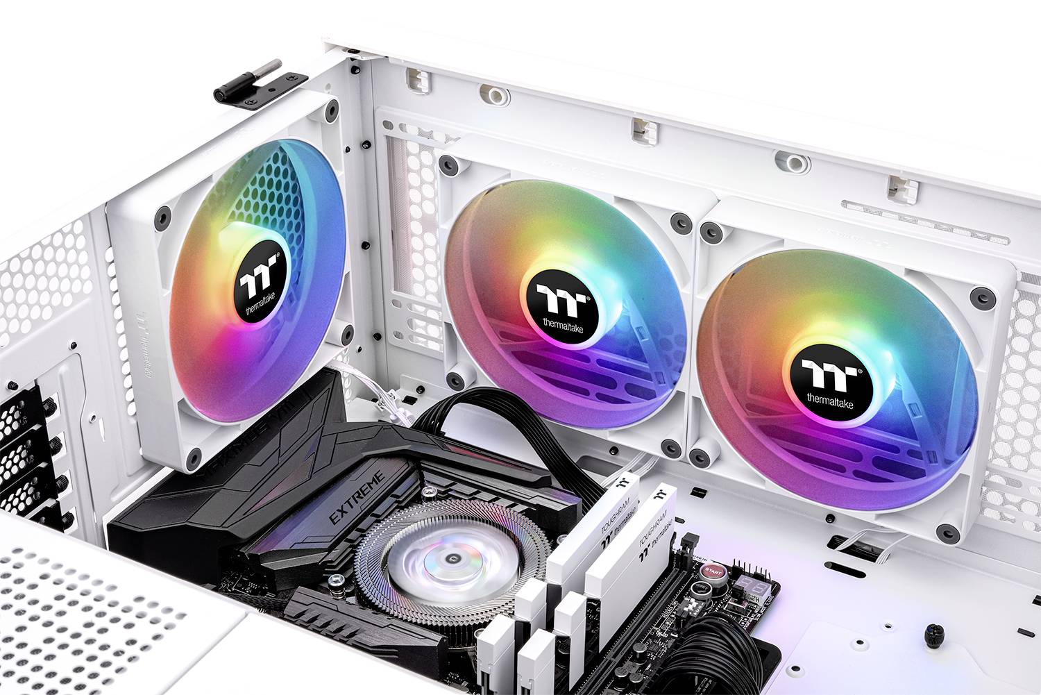 Thermaltake CL-F153-PL12SW-A PC-Gehäuse-Lüfter Weiß, Transparent, RGB (B x H x T) 120 x 120 x 25 m