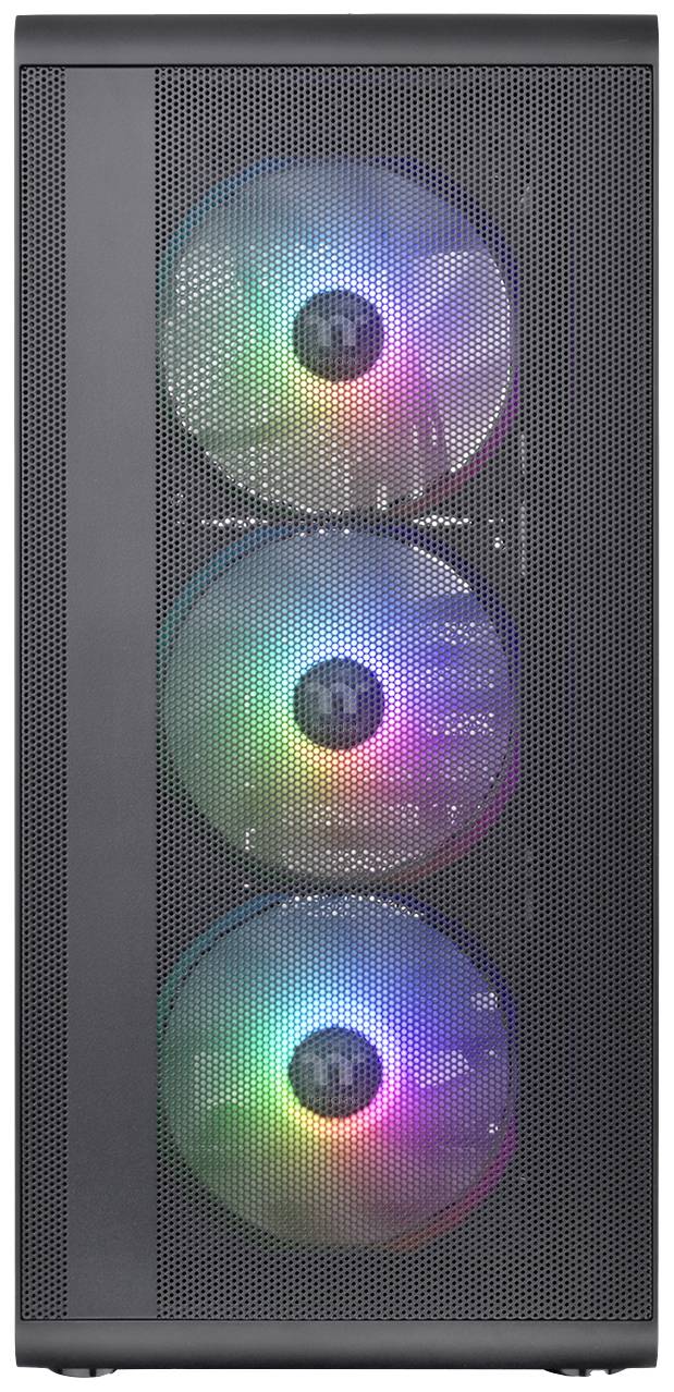 Thermaltake CA-1X2-00M1WN-00 Midi-Tower Gaming-Gehäuse Schwarz 3 Vorinstallierte LED Lüfter, Seitenfenster