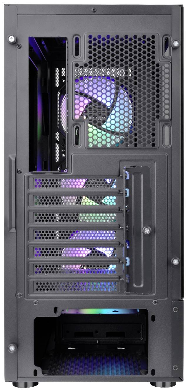 Thermaltake CA-1X2-00M1WN-00 Midi-Tower Gaming-Gehäuse Schwarz 3 Vorinstallierte LED Lüfter, Seitenfenster