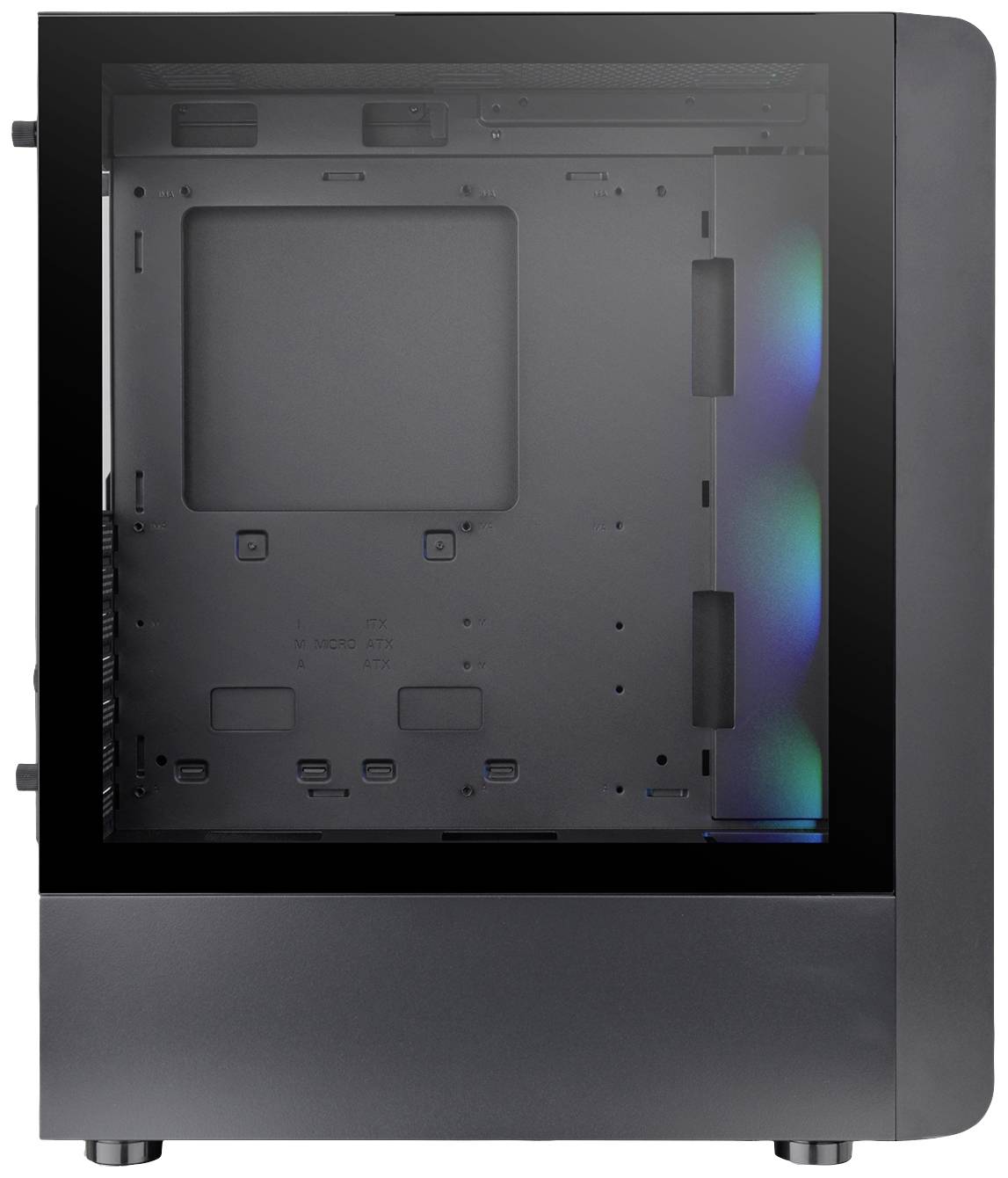 Thermaltake CA-1X2-00M1WN-00 Midi-Tower Gaming-Gehäuse Schwarz 3 Vorinstallierte LED Lüfter, Seitenfenster
