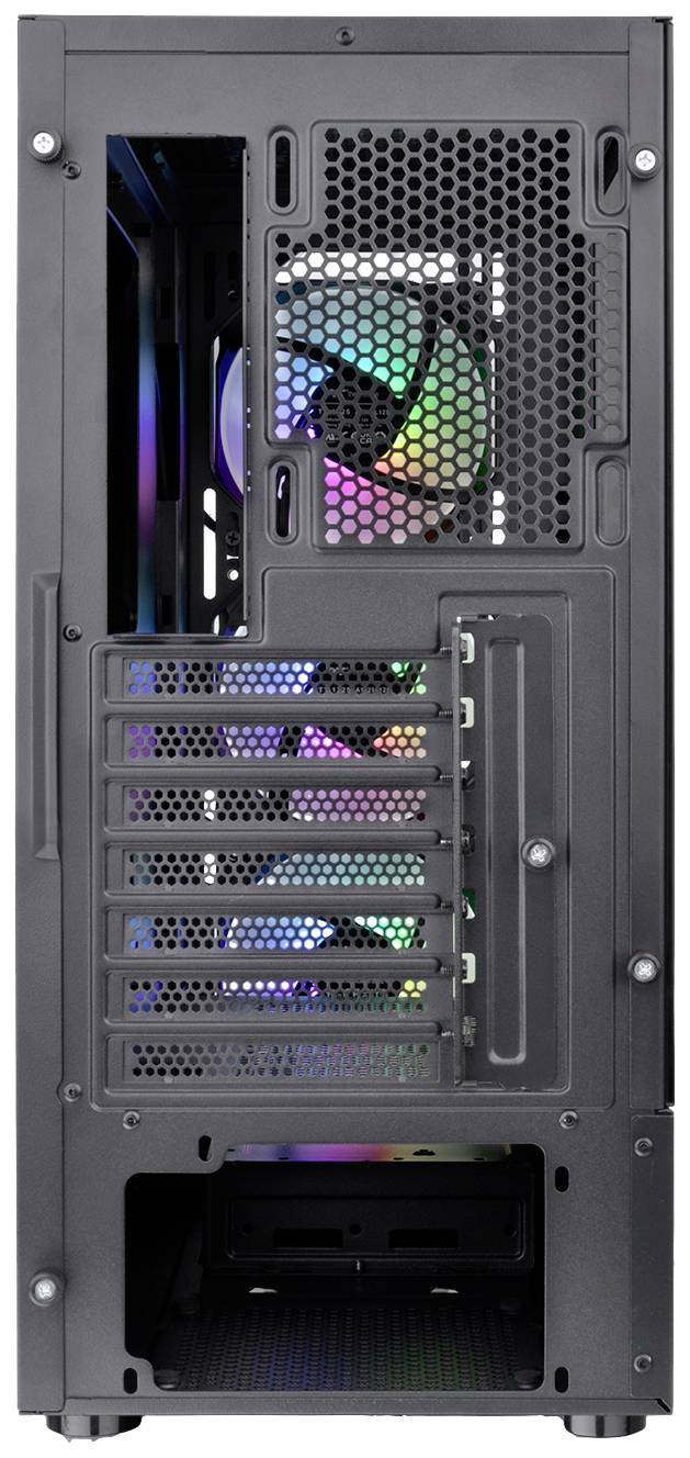 Thermaltake CA-1X3-00M1WN-00 Midi-Tower Gaming-Gehäuse Schwarz 3 Vorinstallierte LED Lüfter, Seitenfenster
