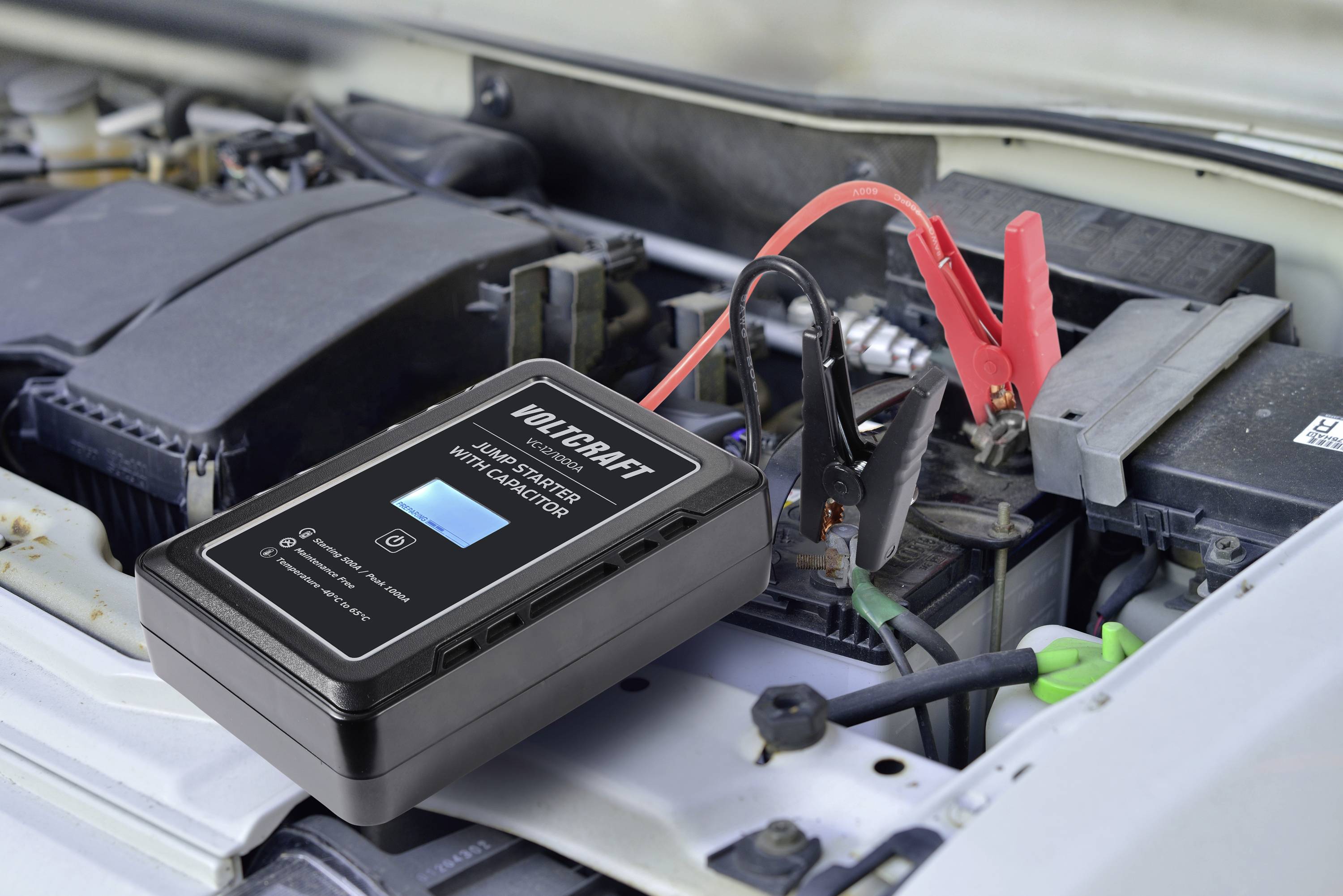 VOLTCRAFT Schnellstartsystem VC-12/1000A VC-13998130 Starthilfestrom (12 V)=500A Kondensator-Technik (ohne Akku)