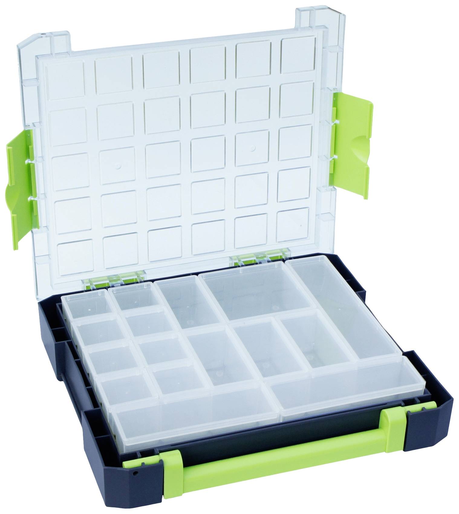 VISO Sortimentskasten (B x H x T) 370 x 70 x 325mm Anzahl Fächer: 16 variable Unterteilung Inhalt 1St.