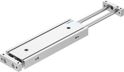 Ein lineares Führungssystem mit zwei parallelen Stäben zur präzisen Bewegung, ideal für industrielle Anwendungen.