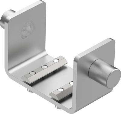 Metallhalterung für eine Wandmontage, mit Schraubenlöchern an beiden Enden und rechteckiger Form, geeignet für schwere Gegenstände.