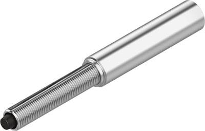 Metallschaft mit Gewinde und glatter, zylindrischer Spitze, vermutlich ein maschinelles Ersatzteil oder technisches Bauteil.