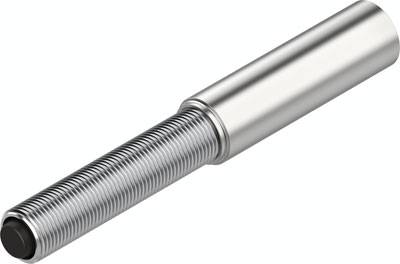 Metallischer, zylindrischer Bolzen mit einem glatten Schaft und einem teilweise mit Gewinde versehenen Ende.