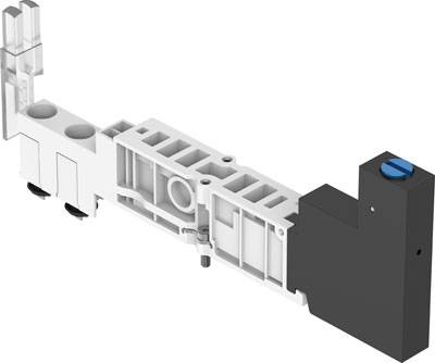 Ein elektrisches Bauteil mit mehreren weißen Steckverbindungen und einem schwarzen Gehäuse rechts, geeignet für industrielle Anwendungen.