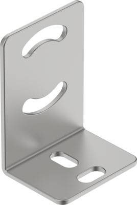 Metallwinkel in L-Form mit vier ovalen Befestigungslöchern. Verwendet zur Stabilisierung und Befestigung in Bauprojekten.