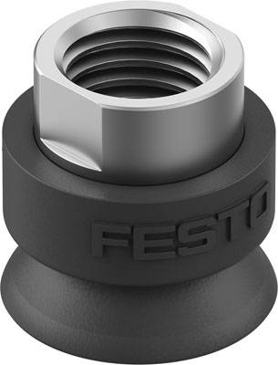 Ventilaufsatz mit Metallgewinde und schwarzem Kunststoffkörper, beschriftet mit 'FESTO'.