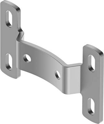 Wandhalterung aus Metall mit mehreren Bohrlöchern für Befestigung und Stabilisierung an Wänden; rechteckige Form.