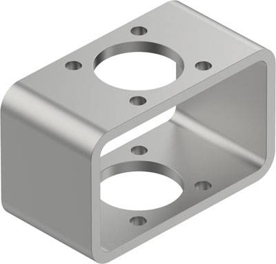 Rechteckige Metallhalterung mit mehreren Bohrungen, geeignet für Befestigungszwecke.