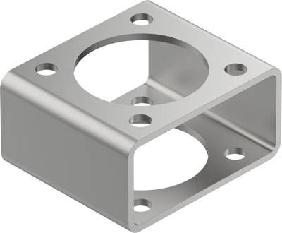 Metallischer rechteckiger Würfel mit mehreren Löchern, geeignet für strukturelle Verbindungen oder mechanische Anwendungen.