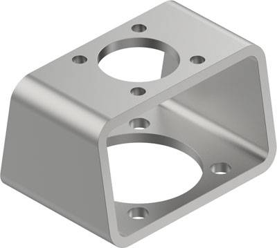 Metallwinkel mit mehreren Bohrungen für Schrauben, wahrscheinlich ein Verbindungsstück für mechanische Konstruktionen.