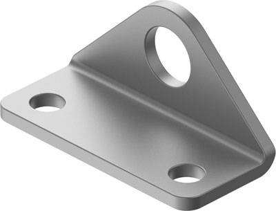 Metallwinkelhalterung mit drei Schraubenlöchern, eine zur Senkrechtmontage und zwei für die Basis, meist zur Befestigung an Oberflächen verwendet.