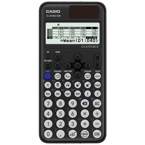 Casio FX-87DE CW Technisch wissenschaftlicher Rechner Schwarz Display (Stellen): 10 batteriebetrieben, solarbetrieben (B x H x T)