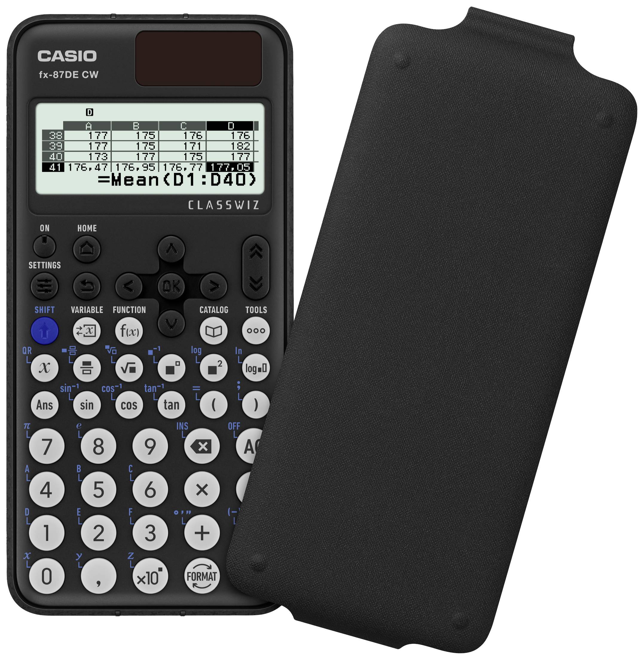 Casio FX-87DE CW Technisch wissenschaftlicher Rechner Schwarz Display (Stellen): 10 batteriebetrieben, solarbetrieben (B x H x T) 77 x 10.7 x 162 mm