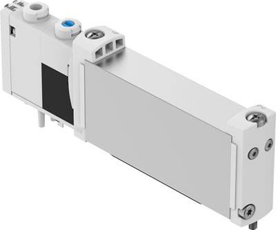 Elektronisches Bauteil in rechteckiger Form mit Anschlüssen und Schrauben, hauptsächlich in Weiß, mit schwarzen Akzentdetails.