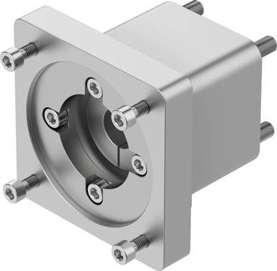 Metallischer Montageblock mit mehreren Schrauben, die in verschiedenen Richtungen zeigen, vermutlich für eine mechanische Anwendung.