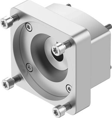 Metall-Liniearbeitsstation mit Schrauben in jeder Ecke, geeignet für Präzisionsmaschinen. Enthält zentrale Vertiefung und symmetrisches Design.